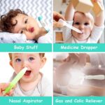 Baby Healthcare and Grooming Kit, 28 in 1 Portable Baby Essentials Kit Electric Nail Trimmer Set with Gas Relief Hair Brush Comb Nasal Aspirator for Newborn Boys Girls (Green) - Image 4