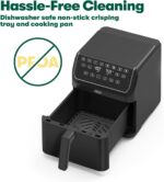 bella 8 Qt Digital Air Fryer with TurboCrisp Technology, Large Family Size Nonstick Cooking Basket and Crisping Tray, Multiple Preset Functions, Auto Shutoff, Black, 1750 Watt - Image 4