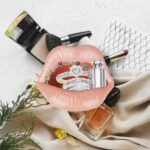 Trycooling Ceramic Red Lips Lipstick Ring Holder Jewelry Tray Rack Decorative Cosmetic Storage Display Holder Desktop Hairpin Storage Organizer Birthday Choice (Pink) - Image 5
