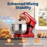 VIVOHOME Stand Mixer, 660W 10 Speed 6 Quart Tilt-Head Kitchen Electric Food Mixer with Beater, Dough Hook, Wire Whip and Egg Separator, Red - Image 4