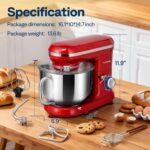 VIVOHOME Stand Mixer, 660W 10 Speed 6 Quart Tilt-Head Kitchen Electric Food Mixer with Beater, Dough Hook, Wire Whip and Egg Separator, Red - Image 5