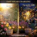 Solar Firework Lights Outdoor 4 Pack, 120LED Solar Starburst Garden Lights with 8 Modes, Waterproof Decorative Sparkle Light for Backyard, Garden, Patio & Lawn Landscape - Gifts for Women Mom - Image 4
