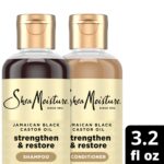 SheaMoisture Travel Essentials, Jamaican Black Castor Oil Strengthen & Restore Shampoo and Leave-in Conditioner Set, 3.2 Oz Each - Image 7