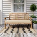 MIULEE Beige Outdoor Bench Cushion 48x18x3 Inch Waterproof 3-Year Color Fastness Patio Furniture Cushions for Porch Swing, Garden Bench Sofa Couch with Adjustable Ties No Slip Design - Image 3