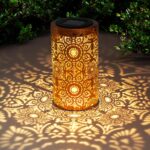 DIBIEECN Birthday Gifts for Women Mom Grandma Wife, Solar Lanterns Outdoor Waterproof, Metal Hanging Lights Garden Decor, LED Decorative Lantern for Patio Porch Backyard, Sunflower, 1 Pack - Image 3