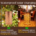 DIBIEECN Birthday Gifts for Women Mom Grandma Wife, Solar Lanterns Outdoor Waterproof, Metal Hanging Lights Garden Decor, LED Decorative Lantern for Patio Porch Backyard, Sunflower, 1 Pack - Image 4