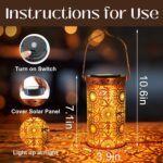 DIBIEECN Birthday Gifts for Women Mom Grandma Wife, Solar Lanterns Outdoor Waterproof, Metal Hanging Lights Garden Decor, LED Decorative Lantern for Patio Porch Backyard, Sunflower, 1 Pack - Image 5