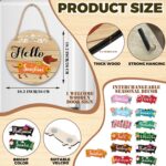 Interchangeable Welcome Door Sign, Holiday Decor For Front Door With 13 Changeable Seasonal Icons, Wooden Dachshund Wall Hanging Decorations For Farmhouse Porch, Holiday Gifts For Women -03 - Image 3
