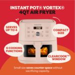 Instant Pot 4Qt VORTEX 6-in-1 Mini Air Fryer, Custom Program Options, Air Fry, Broil, Roast, Dehydrate, Bake, Reheat, Rosewater, 4 Quarts - Image 3