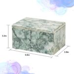 Natural Marble Storage Box with Lid, Rectangular Stone Organizer Box for Jewelry, Cotton Swabs, Makeup, 5.9x3.9x3.1 Inch Luxury Home Decor Marble Keepsake Box - Image 3
