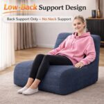 Compact Bean Bag Chair – Memory Foam Lazy Sofa Sack, Floor Couch for Bedroom, Living Room, Office & Home (Gray) - Image 4