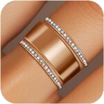 2-Pack 14K Gold Plated Stacking Rings for Oura Ring Gen 4/Gen 3, Cubic Zirconia Simulated oura ring stack Diamond Rings for Women - Image 2