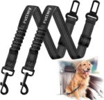 2 Pack Dog Seat Belt Adjustable Dog Car Seatbelts for Vehicle Nylon Pet Safety Seat Belt with Elastic Bungee Buffer Reflective & Durable Car Harness for Dogs - Image 2