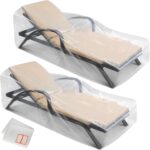 2-Pack Waterproof Outdoor Chaise Lounge Covers for Patio Furniture - Reusable & Heavy-Duty Clear Plastic Outdoor Furniture Covers Waterproof for Lounge Chairs, 84" x 32" x 32" - Image 2