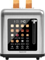 2 Slice Toaster Touch Screen, Stainless Steel Toasters Digital Timer 2 Slot Toasters, 8 Shade Settings 6 Bread Types for Bagel, Cancel, Defrost（Stainless Steel） - Image 2