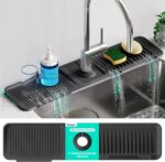 24 Inch Longer Faucet Mat for Kitchen Sink, 5° Slope Fast Self-draining, Kitchen Sink Splash Guard Silicone Sink Faucet Mat Splash Guard Kitchen Sink Area Tidy Splash Faucet Guard Draining Mat - Image 2