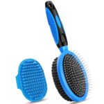 2PCS Pet Grooming Tools - Double-Sided Brush for Shedding and Bathing, Suitable for Short/Long Haired Dogs Cats and Horses, Deshedding Dog Brush, Mane & Tail Combs for Horses - Pet Supplies (Blue) - Image 2