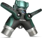2WAYZ Hose Splitter 2 Way Heavy Duty Outdoor Faucet and Garden Connector - Water Spigot Splitter - Durable All-Metal Y Adapter with Shut-Off Valve - 4 x 4 x 1.5 Inches - Image 2