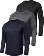 3 Pack Long Sleeve Shirts for Men - Quick Dry Moisture Wicking UV Sun Protection T-Shirts for Fishing Workout Athletic Gym - Image 2