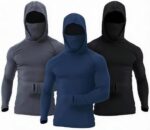 3 Pack Men's Fishing Hoodie with Face Cover - Quick Dry Long Sleeve Performance Tee for Outdoor Sports & Yard Work - Image 2
