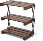 3-Tier Compact Storage Rack - Lightweight,Camping Shelves, Lightweight Compact for Outdoor Picnic，Foldable Storage Shelves Portable Folding Camping Table with Storage - Image 2