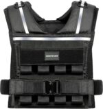 35lb/45lb Weighted Vest Men , Adjustable Rucking Vests for Walking with Reflective Stripe, 1.2" Ultra Thick Shoulder Padding Strength Training Workout Vest for Running GYM Home, Detachable Iron Weights - Image 2
