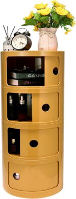 4-Tier Round Bedside Table, Narrow Storage Cabinet, Small Stylish Storage Cabinet, no Installation Required, Suitable for Living Room and Bedroom, Small Space - Image 2