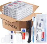 50 Sets Personal Hygiene Kit Basic Toiletry Kits Homeless Supplies Bulk for Women,Men,Travel,Charity,Business Include 50 Toothbrush, 50 Toothpaste, 50 Comb, 50 Bath Soap and 250 Floss Picks - Image 2