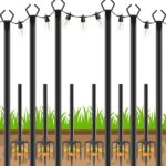 AHRLHR 6 Pack String Light Poles, Outdoor String Light Pole 10 ft Forked Metal Light Pole with Adjustable Outdoor Light Stand, Deck, Backyard, Garden, Wedding, Rustproof and Sturdy with Hooks. - Image 2