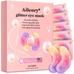 AILEORY Under Eye Patches (24 Pairs) - Tri-color Glitter Eye Gel Pads for Dark Circles, Puffy Eyes, Under eye Bags, Wrinkles | Natural Collagen Under Eye Mask Patches, Gel Under Eye Patches - Image 2