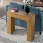 Alaterre Furniture Stockyard Solid Wood Console Table - 36 Inch Modern Farmhouse Small Entryway Table - Easy Assembly Living Room Furniture for Behind The Couch, Entryway, or Hallway (Oak) - Image 2