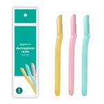 Amazon Basics Women's Dermaplaning Tool, Peach Fuzz Remover, Facial Hair Removal, Exfoliating Face Razor with Microguard Blade for Safe Eyebrow Shaping, Includes Blade Cover, Multicolor, 3 Count - Image 2