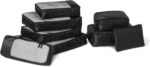 Amazon Essentials 8-Piece Packing Cubes Travel Accessories Set, Luggage Organiser with Double Zip, rPET Construction, Space-Saving Design, Black - Image 2