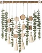 Artificial Eucalyptus Wall Decor Fake Greenery Leaves Stems Wall Hanging Plants on 16.5 inch Wooden Stick Boho Rustic Farmhouse Decor for Bedroom Kitchen Dining Room Bathroom - Image 2