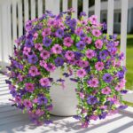 Artificial Fake Flowers Plants for Outdoor Spring Summer Decoration, 2 PCS Faux Silk Daisy Flowers No Fade UV Resistant Realistic for Outside Home Planter Porch Patio Balcony Yard Decor (Purple) - Image 2