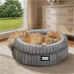 BALANCE Cat Bed Kitten Bed, Washable Round Cat Beds for Indoor Cats, Super Soft Plush Faux Fur Pet Bed for Puppy and Kitten with Anti-Slip Bottom - Image 2