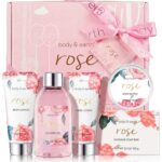 BODY & EARTH Spa Gift Set for Women - Luxurious 5 Pcs Bath and Body Box, Rose Scent, Includes Body Wash, Body Butter, Body Lotion and More, Birthday Mothers Day Gifts for Mom Self Care Kit for Her - Image 2