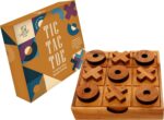 BSIRI Wooden Tic Tac Toe Game Coffee Tabletop XO Blocks Ideal for Family Living Room Games Night for Adults for Desk Decor and Unique Wood Gifts for All Occasions 5.5 Inch - Image 2