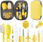 Baby Grooming Kit, Infant Safety Care Set with Hair Brush Comb Nail Clipper Nasal Aspirator,Baby Essentials Kit for Newborn Girls Boys (Yellow) - Image 2
