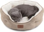 Bedsure Dog Beds for Small Dogs - Round Cat Beds for Indoor Cats, Washable Pet Bed for Puppy and Kitten with Slip-Resistant Bottom, 20 Inches, Camel - Image 2