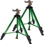 Biswing Impact Sprinkler Head on Tripod Base, Heavy Duty Lawn Sprinklers, 360 Degree Large Area Irrigation, Metal Sprinkler Nozzle & Solid Alloy Metal Extension Legs Flip Locks, 2 Pack - Image 2