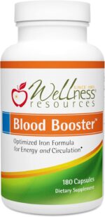 Blood Booster Iron Supplement for Energy and Fatigue - Gentle, Non-constipating Iron, Methylfolate and Other coenzyme B Vitamins (180 caps - Vegan, Gluten Free, Non-GMO) - Image 2