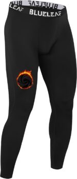 Blueleaf Men's Thermal Compression Pants Fleece Lined Athletic Tights Leggings Sports Base Layer Bottoms Cold Weather Gear - Image 2