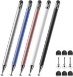 Bopomofo Stylus (5 Pcs), 2-in-1 Stylus Pen for Touch Screen, High Precision and Sensitivity, Suitable for iPhone/ipad/Android Tablets, Compatible with Touch Screens (Black/White/Blue/Rose Gold/Silver) - Image 2