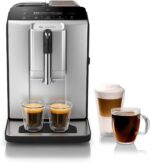 Bosch Fully Automatic Coffee and Espresso Machine - One-Touch Drinks, Barista Style, Double Cup Super Coffee Maker - Large Bean Capacity - Easy Clean, Maintenance - Silver- TIU20307 - Image 2