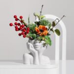 BrownLove Ceramic Face Vase White Flower Vase for Decor Female Form Face Vase Art Vase Modern Decorative Vase Centerpiece for Table Shelf Living Room Office Bedroom Small - Image 2