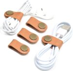 CAILLU Cord Organizer,Cord Keeper,Cable Organizer USB Holder,Cable Straps,Earbud case,wrap Headphone,Headset Winder,Earphone Clips Ties,stocking stuffers for men Gifts Leather - Image 2