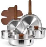 CAROTE 13 PCS Tri-Ply Stainless Steel Cookware Set with Detachable Handle, Pots and Pans Set, Induction Kitchen Cooking Sets, RV/Camping Cookware, Oven Safe - Image 2