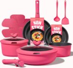 CAROTE 15pcs Pots and Pans Set Non Stick, Cookware Set Non Toxic with Detachable Handle, Induction Kitchen Cooking Set, Dishwasher/Oven Safe, RV/Camping Cookware - Image 2