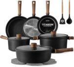 CAROTE Nonstick Pots and Pans, Induction Titanium Cookware Set 16pcs Kitchen Cooking Sets, Pot and Pan Non Stick w/Frying pan (PFOS, PFOA Free) Mothers Day - Image 2